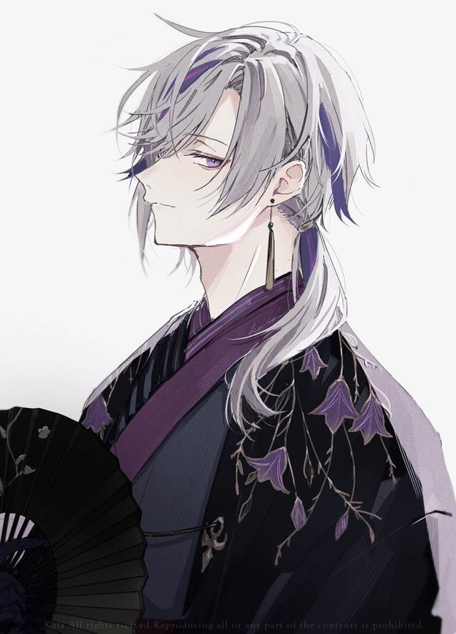 Minato Fuwa, 虚拟主播, 彩虹社, wearing a kimono, kimono, Virtual YouTuber 1000+ bookmarks, 侧脸