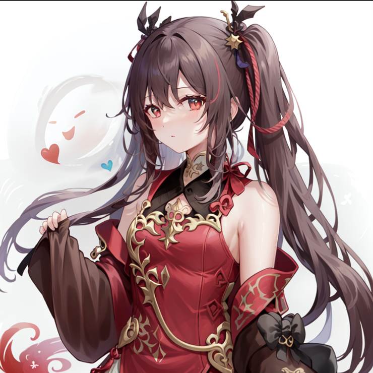 Genshin Impact, Hu Tao, cheongsam, flat chest, long hair, girl