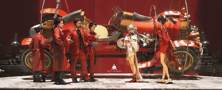 original, scenery, beautiful girl, girl, impasto, scenery, creation