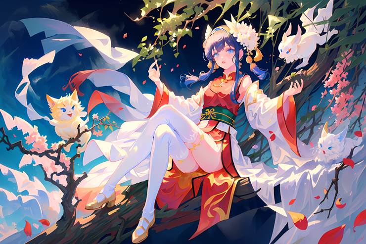 girl, white stockings