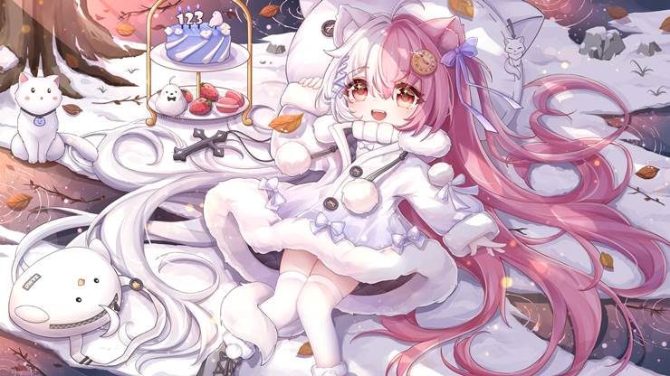 女孩子, 虚拟youtuber, winter, White silk pantyhose, 萝莉, 美腿, little girl