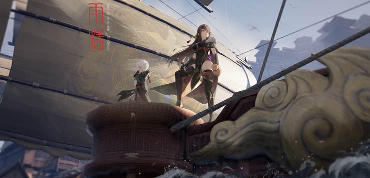 Genshin Impact, Hokuto, beautiful girl, 女孩子, 插画, scenery, backlighting, 美, 二次创作, 原神1000收藏