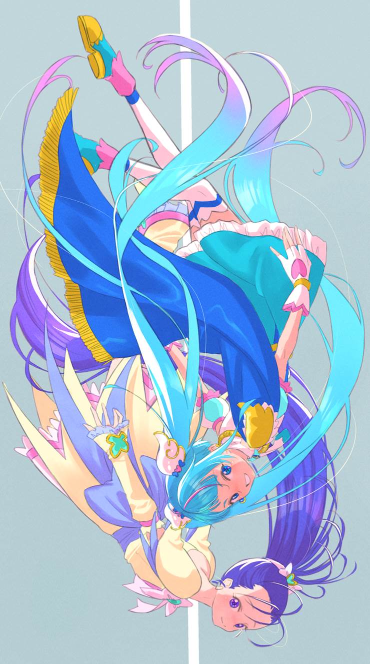 CureEgret & CureSky|插画师狮子つつし的索拉·哈雷瓦塔尔插画图片