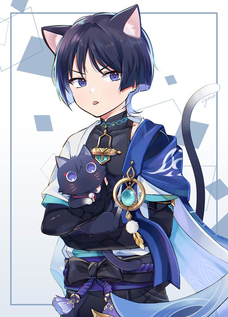 cat ears, boy, Genshin Impact, Scaramouche, Wanderer (Genshin Impact)