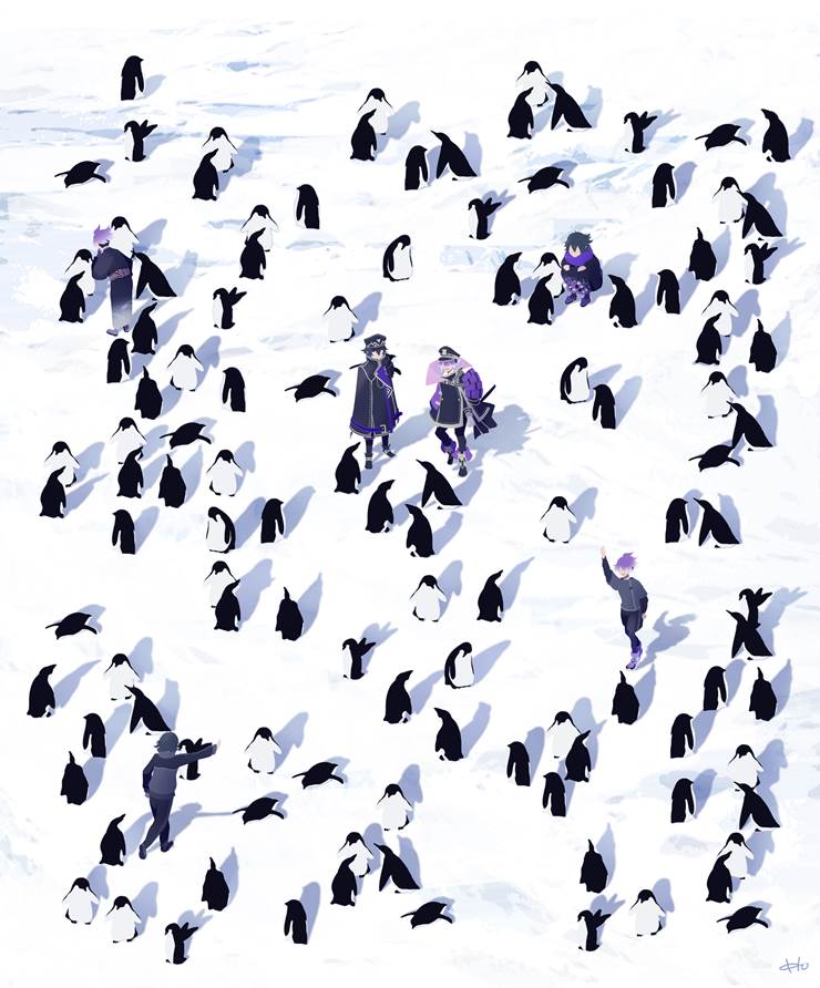 南极散步|插画师hoho的水心子正秀插画图片