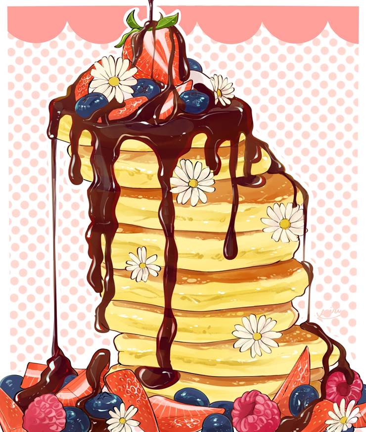煎饼塔|插画师さいとう的美食插画图片