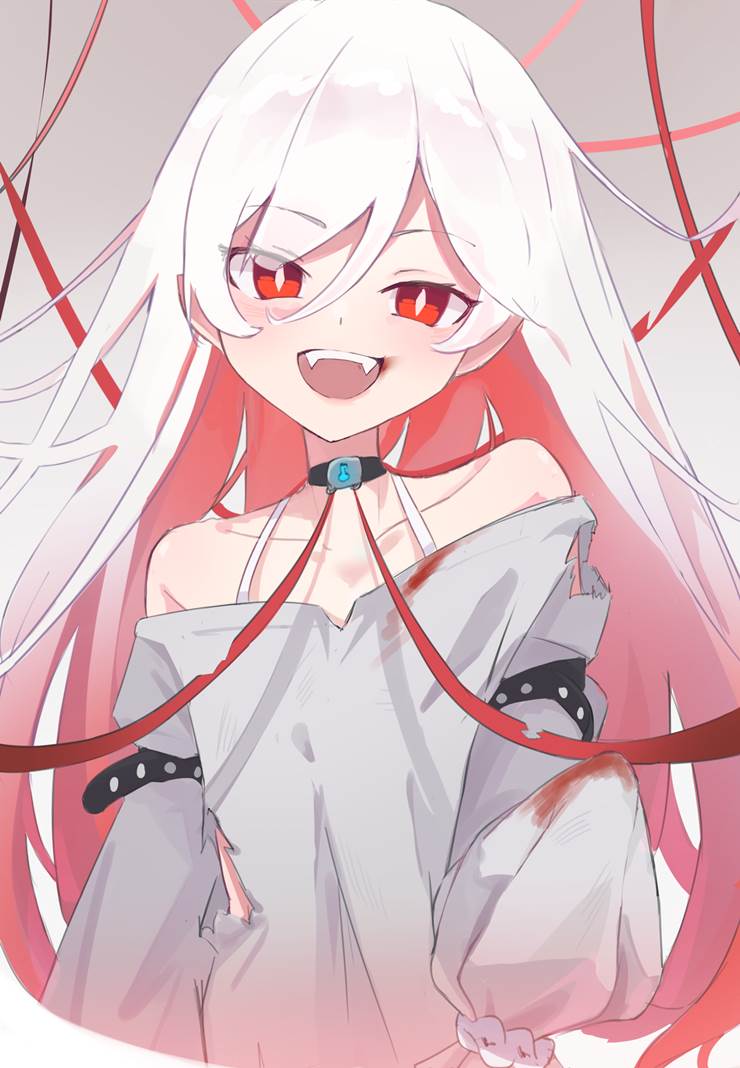 原创, 女孩子, 插画, seal, red eyes, blood