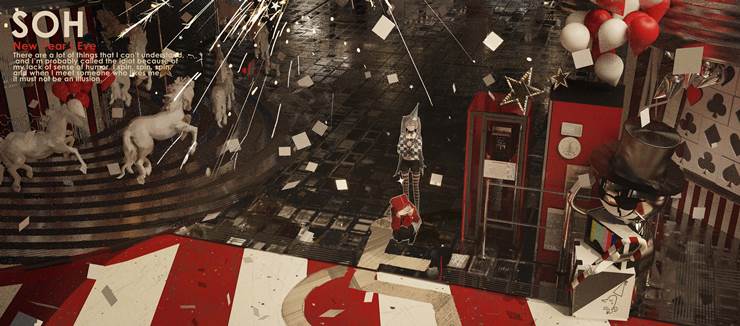 woman, girl, scenery, New Year