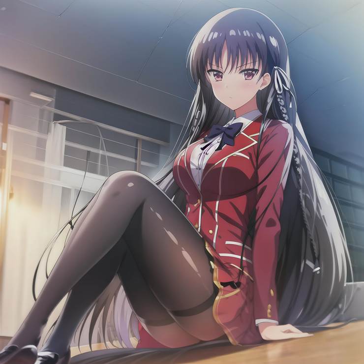 Suzune Horikita, AI-Generated, Classroom of the Elite, kneesocks