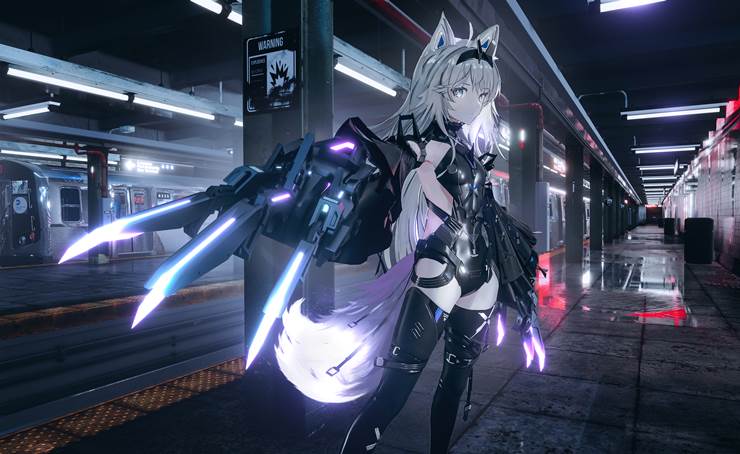 Punishing: Gray Raven, 女孩子, space, 风景, 机娘, science fiction, 涂鸦, scenery, 21st, fox ears