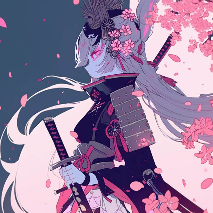 奇幻, 女孩子, AI 画作, young girl, 插画, 和风, 花和女孩子, 和服