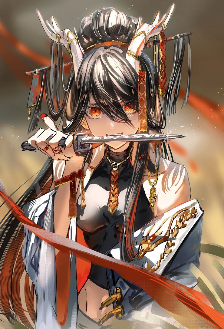 原创, 原创, 女孩子, Japanese-style, horned girl, 原创5000users加入书籤, 感觉赢不了