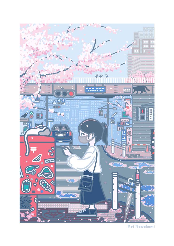 雨后(remake)|插画师Keiティア145き38a的女孩插画图片