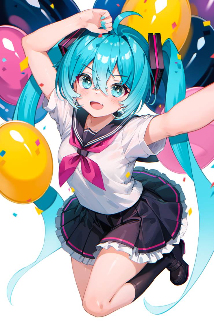 girl, hatsune miku, twin ponytails, sailor uniform, Vocaloid 1000+ bookmarks