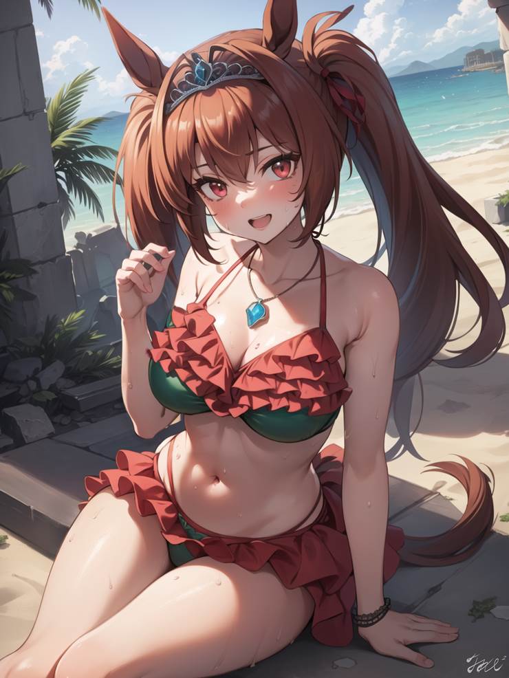 ai绘图, 赛马娘Pretty Derby, 泳装, Daiwa Scarlet (UMPD)