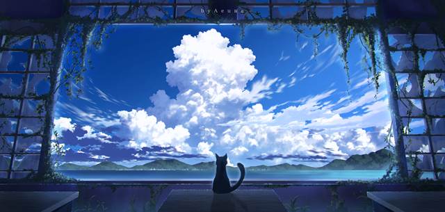 sky, 云, country, 风景, 黑猫, 夏日天空, 原创1000users加入书籤