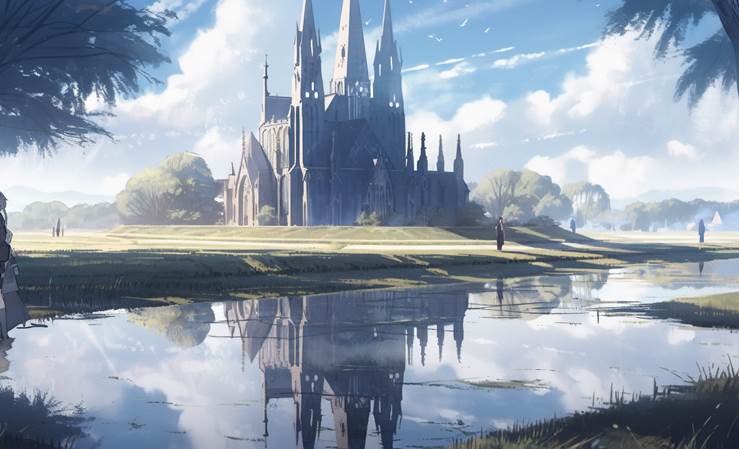 风景, background, 原创, 奇幻, ai绘图, church