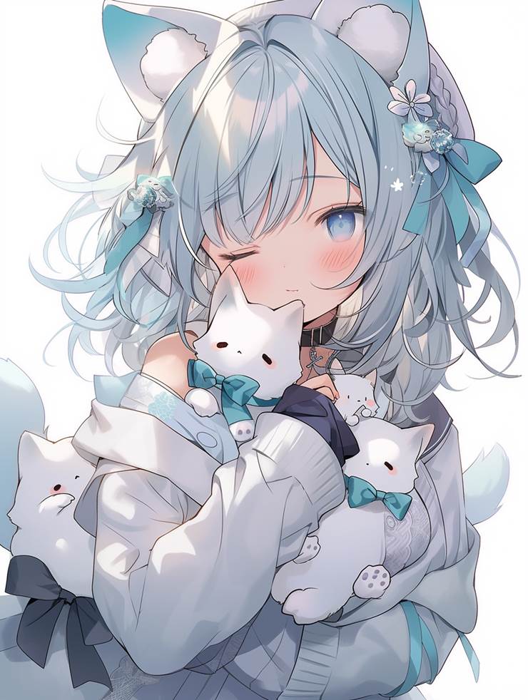 AI 画作, 猫耳, 猫娘