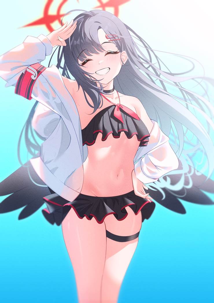 《碧蓝档案》爱笑的女孩子，仲正一花pixiv插画图片