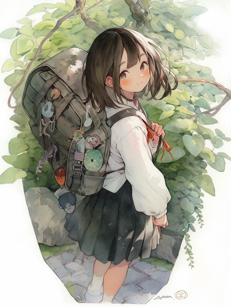 女孩子, 原创, 女高中生, uniform, 波波头, 黑发