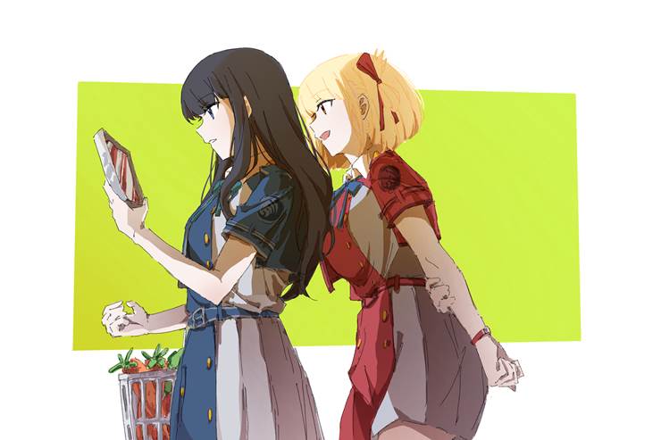 Nishikigi Chisato, 井之上泷奈, 千束×泷奈, yuri, 莉可丽丝