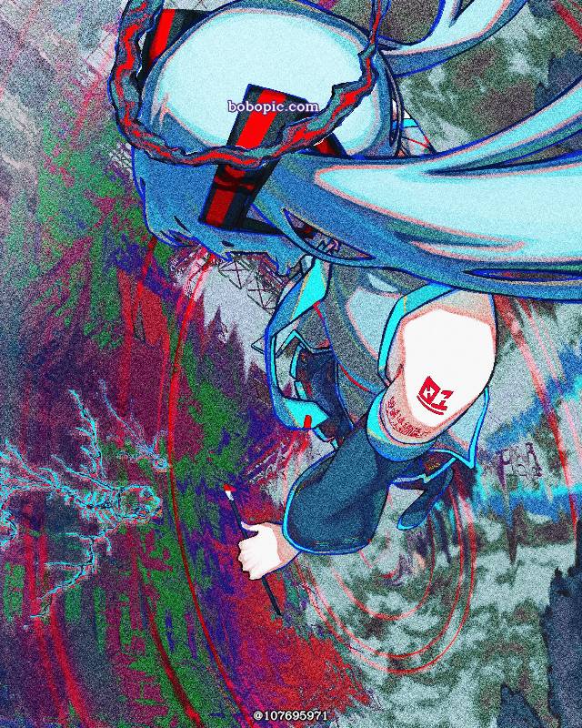 一张初音未来,小女孩,Vocaloid绘画图片
