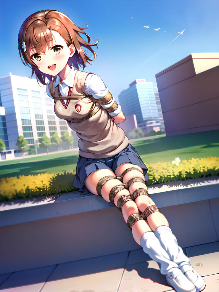 ai绘图, 紧缚, 束缚, mikoto misaka, 某科学的超电磁炮, 魔法的禁书目录, 猿辔