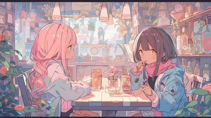 AI Illustration, AI-Generated, girl, background