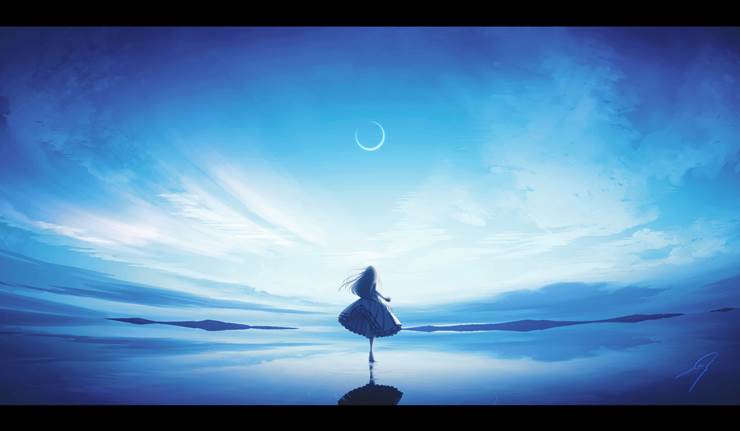 原创, background, 风景, fantasy, 女孩子, reflection pool, Mikazuki