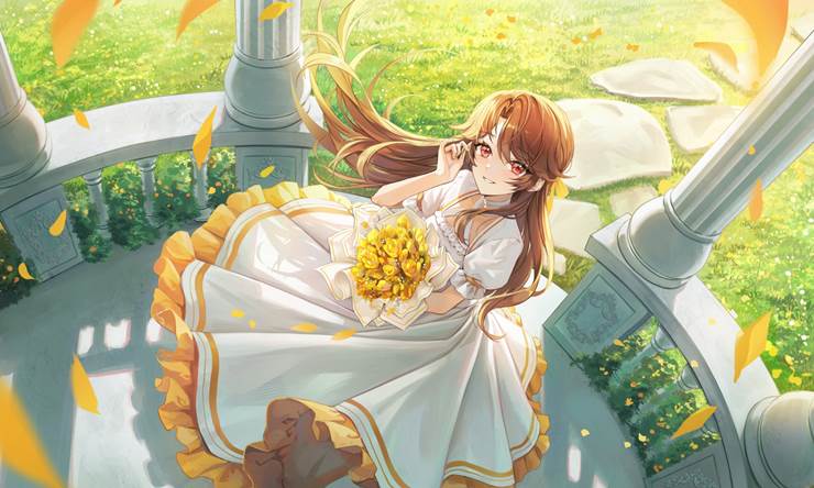 原创, 女孩子, young girl, 白色连衣裙, 原创, flower, 裙子, bouquet, young lady, 原创1000users加入书籤