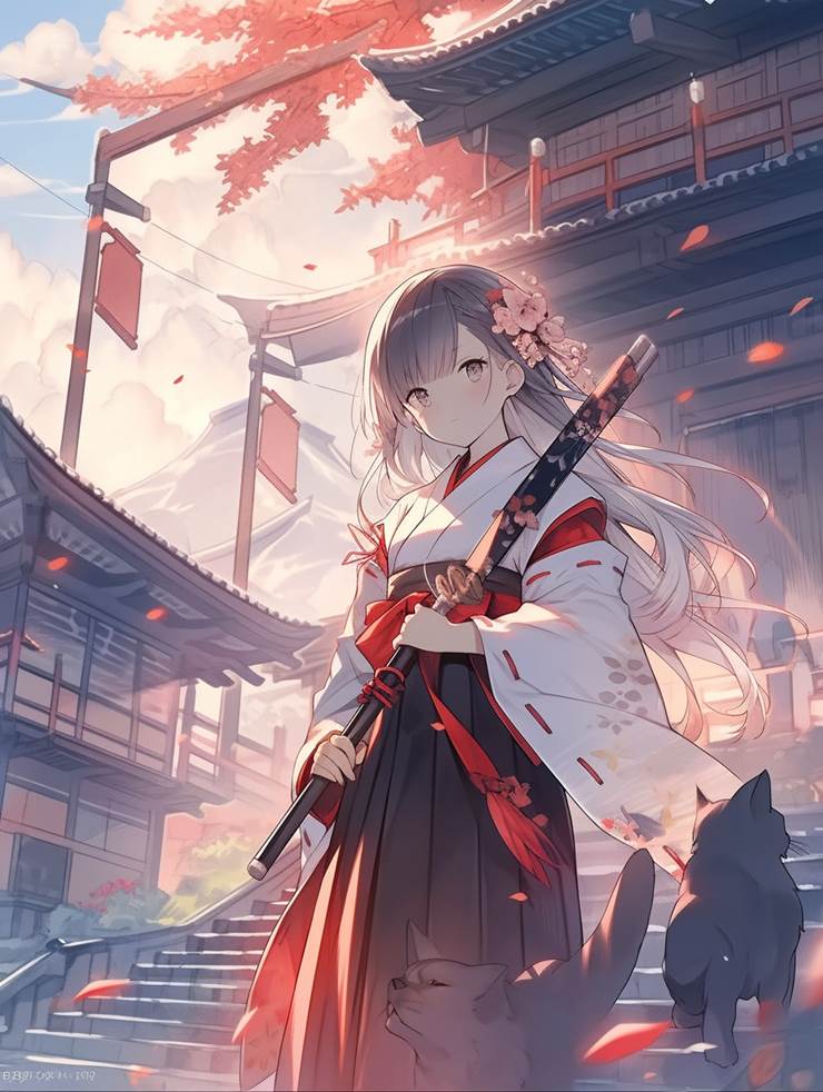 beautiful girl, 原创, 和风, 黑发, 太美了, 和服, 风景