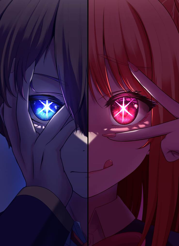 我推的孩子, Ruby Hoshino, Hoshino siblings, red and blue, Oshi no Ko 1000+ bookmarks, Aqua/Ruby