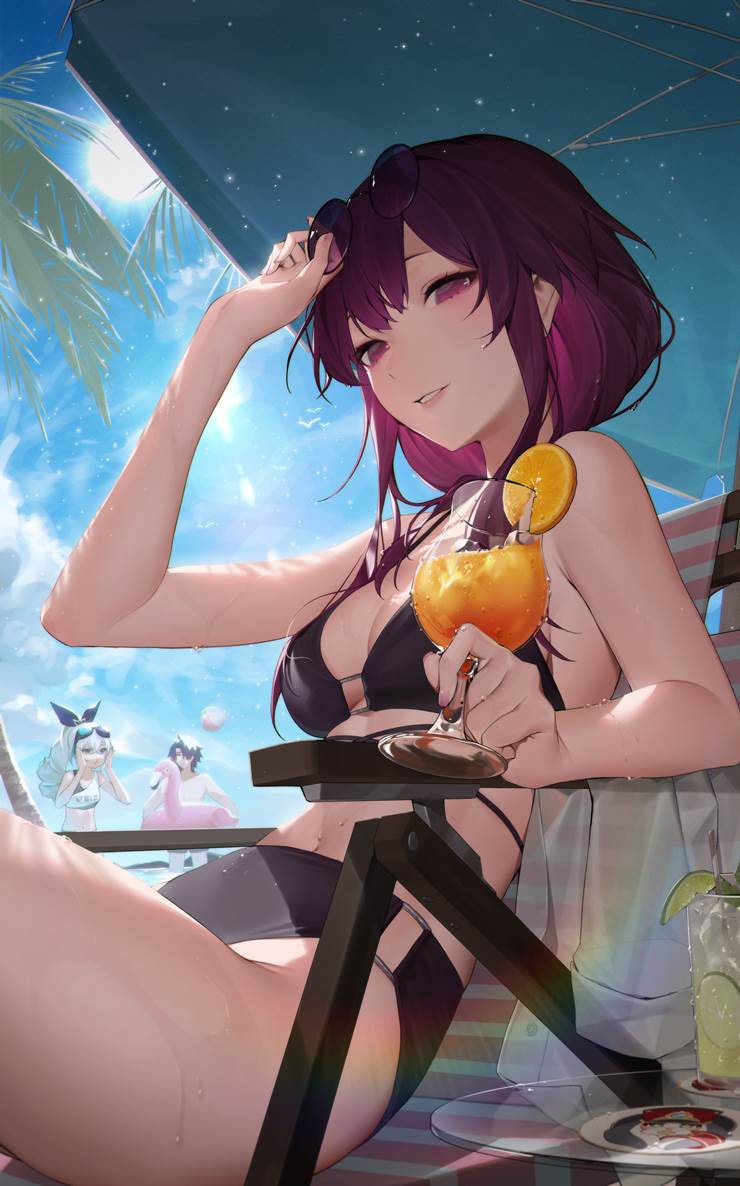 Honkai: Star Rail, Kafka (Star Rail), sea, swimsuit, summer, Honkai: Star Rail 1000+ bookmarks