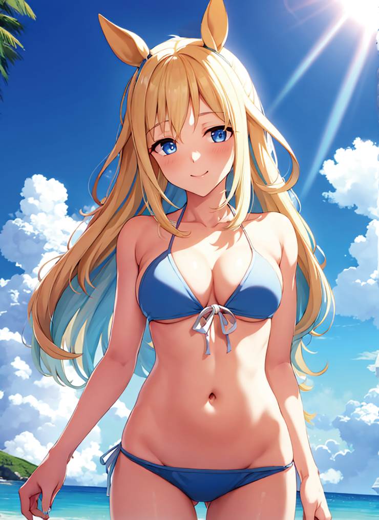 Uma Musume Pretty Derby, horse girl, Neo Universe (Uma Musume), bikini, bellybutton, breasts, birthday