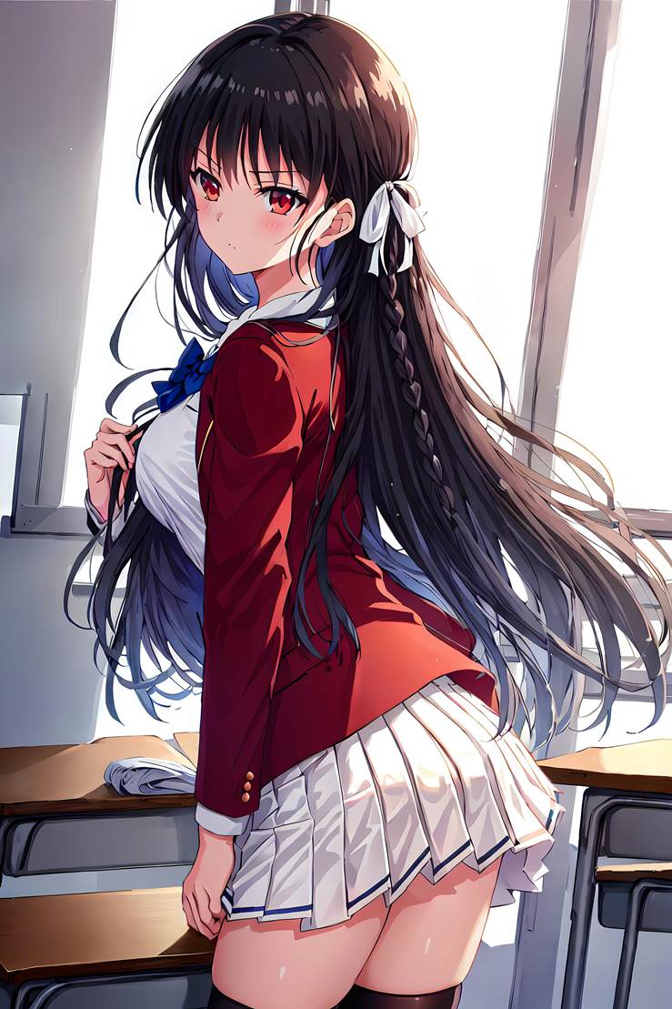 AI-Generated, 欢迎来到实力至上主义的教室, Suzune Horikita, 女高中生, uniform, 黑发