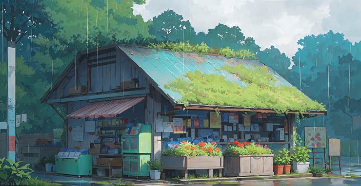 风景, scenery, background, rain, country, plant