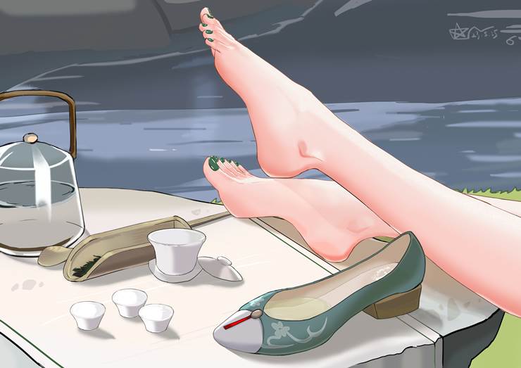 赤脚, 脚底, 脚指, 腿, 恋足癖, 碧蓝航线, Yat Sen (Azur Lane), 鞋子, 美甲（脚趾）, 碧蓝航线1000users加入书籤
