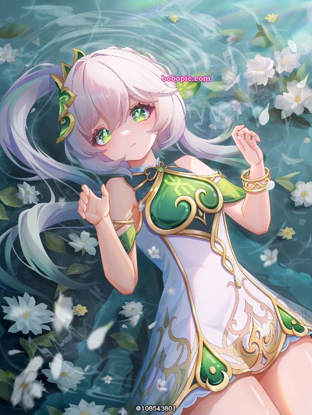 一张草神,纳西妲,原神,小女孩,布耶尔,少女,小吉祥草王绘画图片