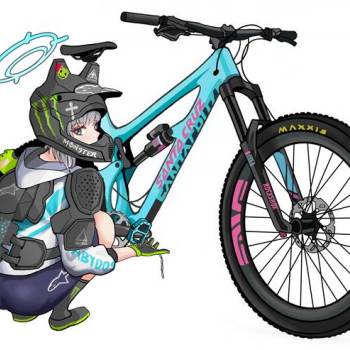 白子|插画师Akanekola的自转车插画图片