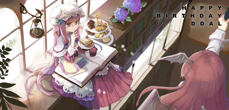 patchouli, girl, Touhou, glasses, Touhou Project, patchouli knowledge, by the window, Touhou Project 1000+ bookmarks, half-rim glasses