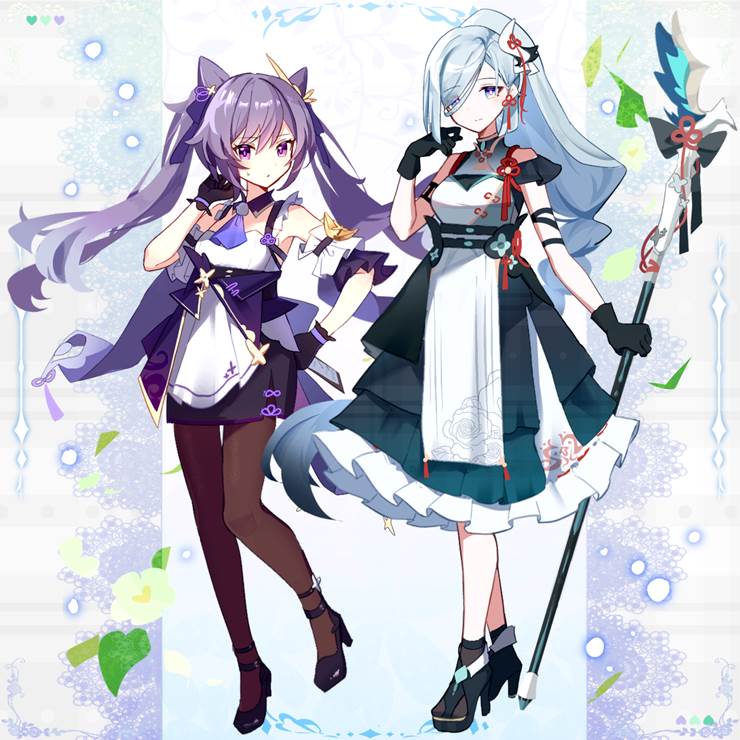 Genshin Impact, 女孩子, Keqing (Genshin Impact), Shenhe, 原神1000收藏