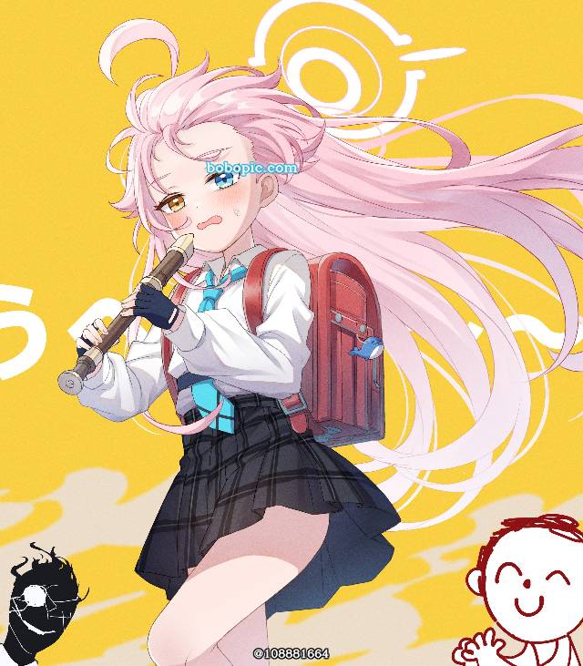 小学书包,小鸟游星野,强风オールバック,蔚蓝档案,黑服图片
