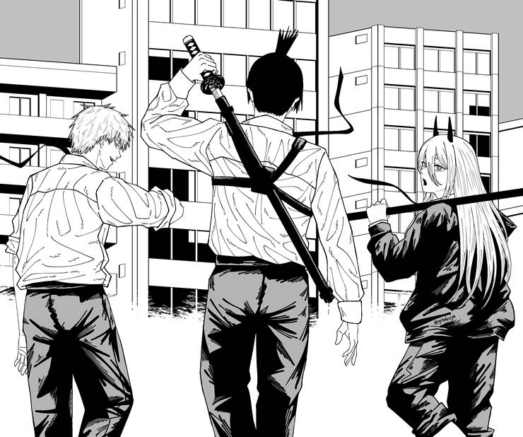 Chainsaw Man, 电次（电锯人）, 早川秋, 帕瓦（电锯人）