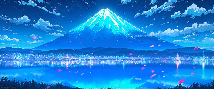 风景, scenery, background, night, sky, 云, mountain