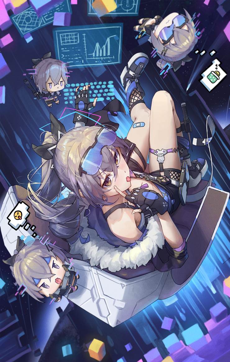 Ginro, Honkai: Star Rail, silver hair, fan work, girl, illustration, Silver Wolf (Star Rail), Honkai: Star Rail 1000+ bookmarks