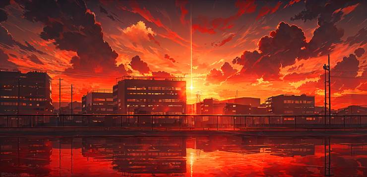 scenery, scenery, background, sky, clouds, lake, sunset