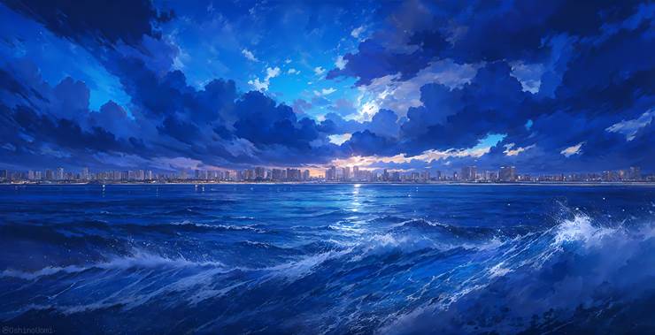 风景, scenery, background, sea, sky, 云, horizon