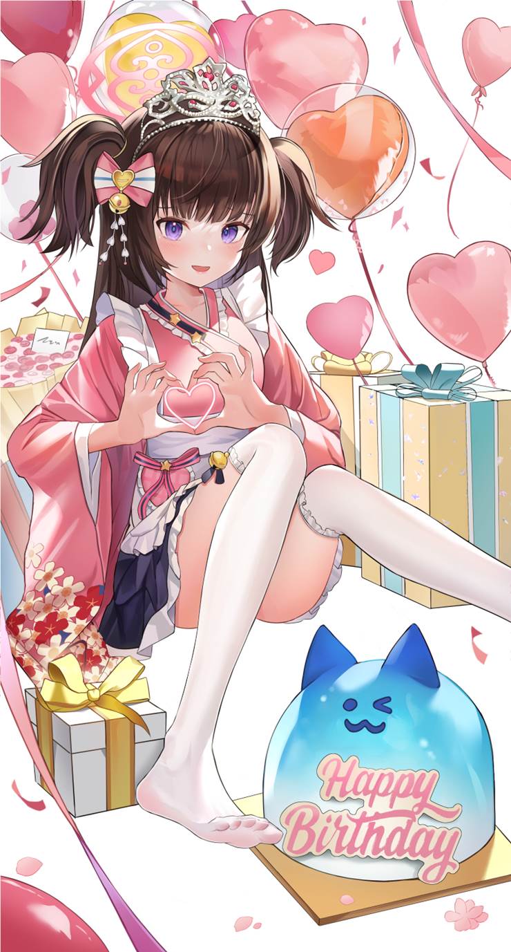 girl, young girl, Kawawa Shizuko, Blue Archive, The soles of feet in socks, white tights, balloon
