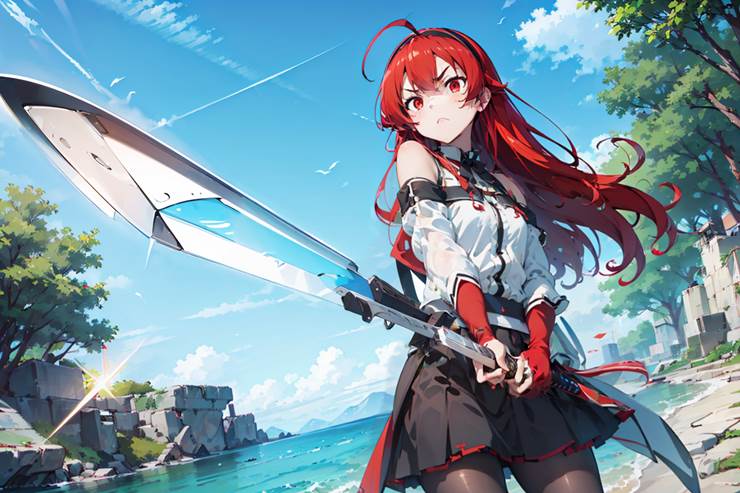 AI-Generated, Mushoku Tensei, Eris Boreas Greyrat, 厄里斯, 艾莉丝·格雷拉特, Sunrise Stance