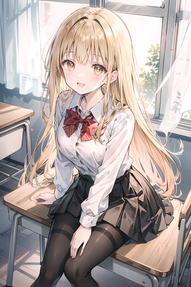 女孩子, young girl, 关于邻家的天使大人不知不觉把我惯成了废人这档子事, Mahiru Shiina, uniform, black stockings, 魅惑的大腿